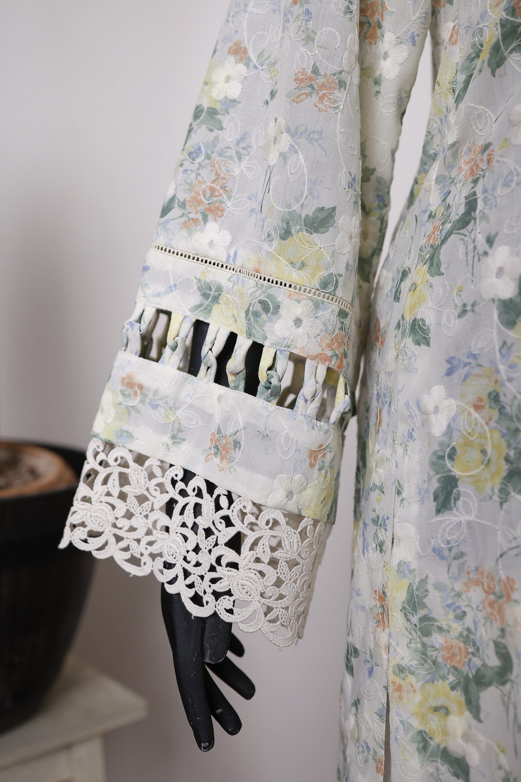 Floral Printed White Long Shirt