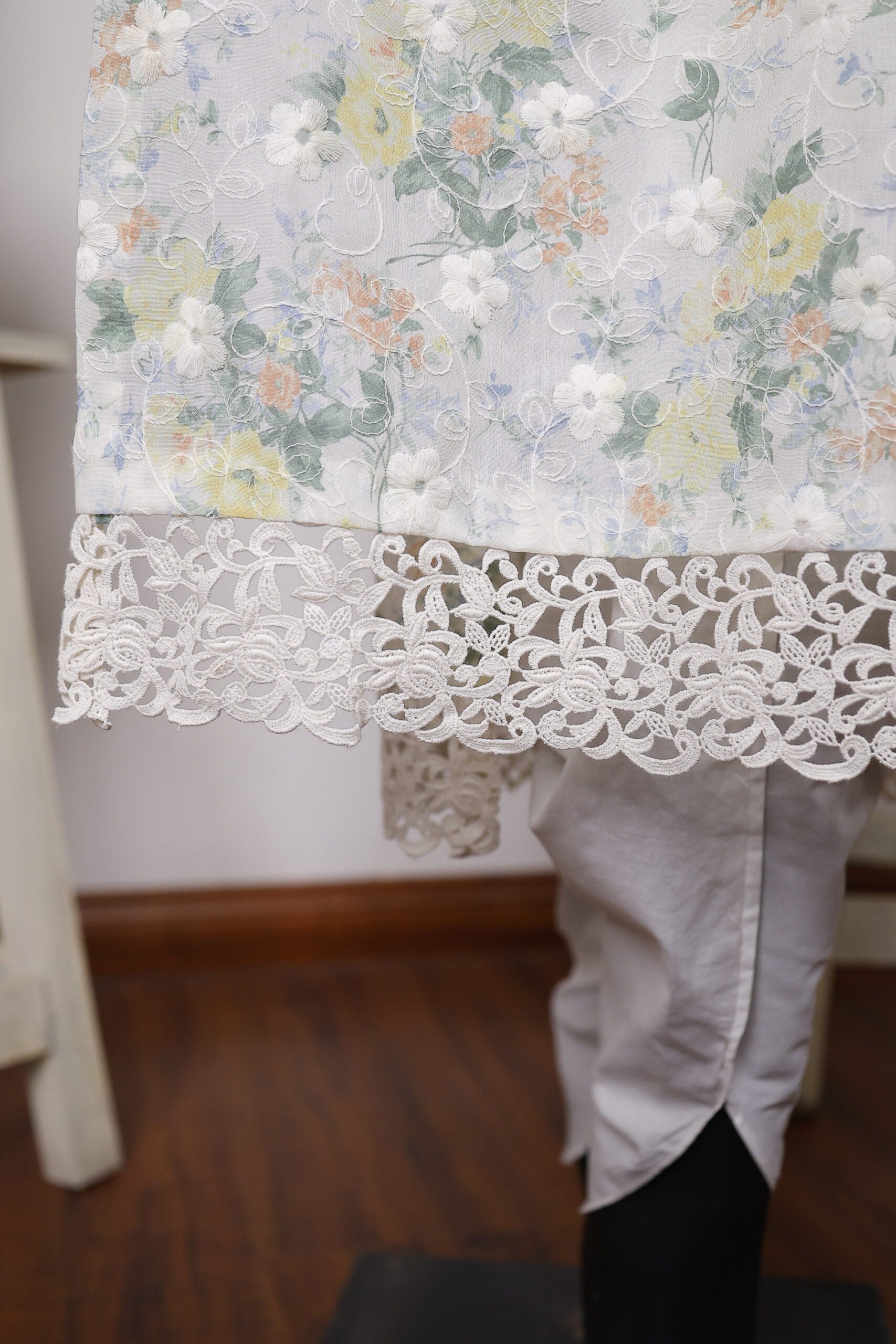 Floral Printed White Long Shirt