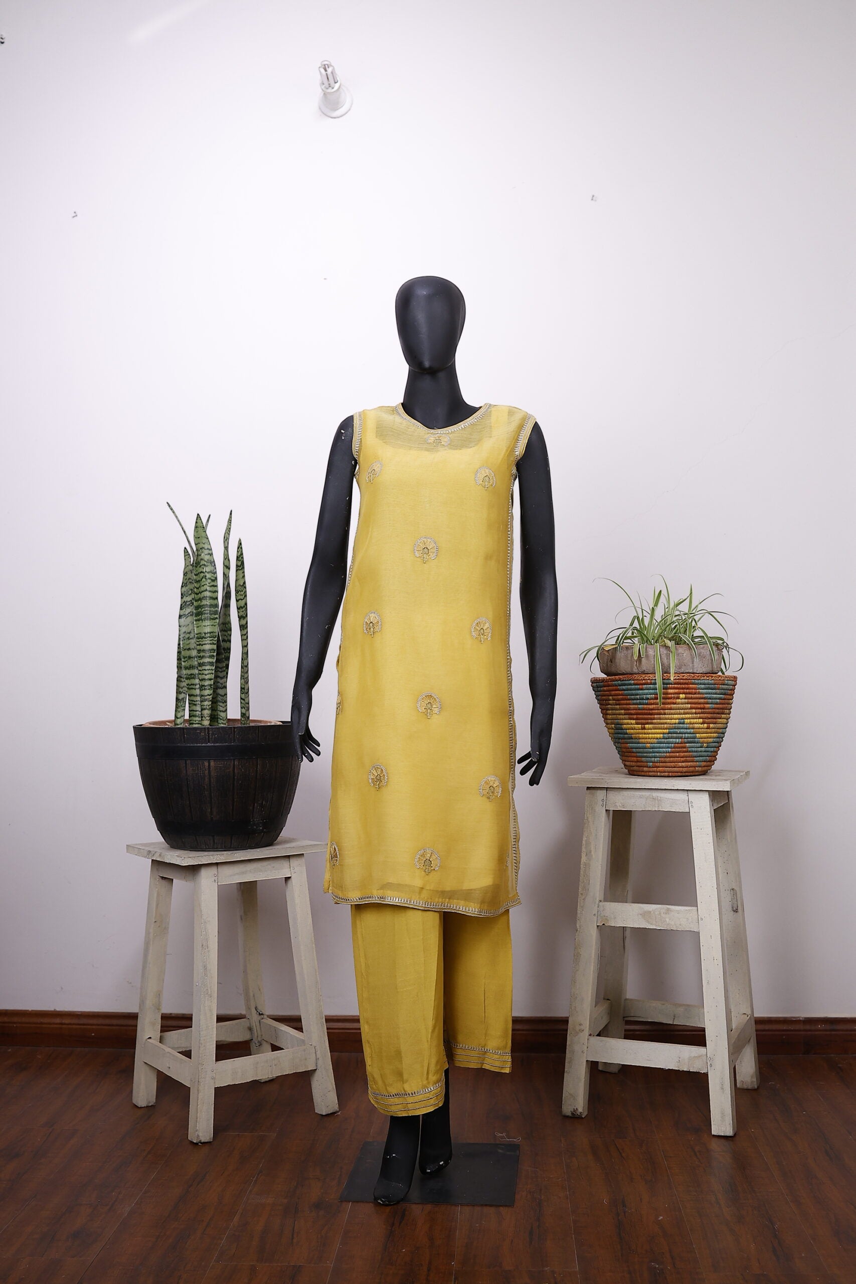 Mustard Sleeveless Outfit