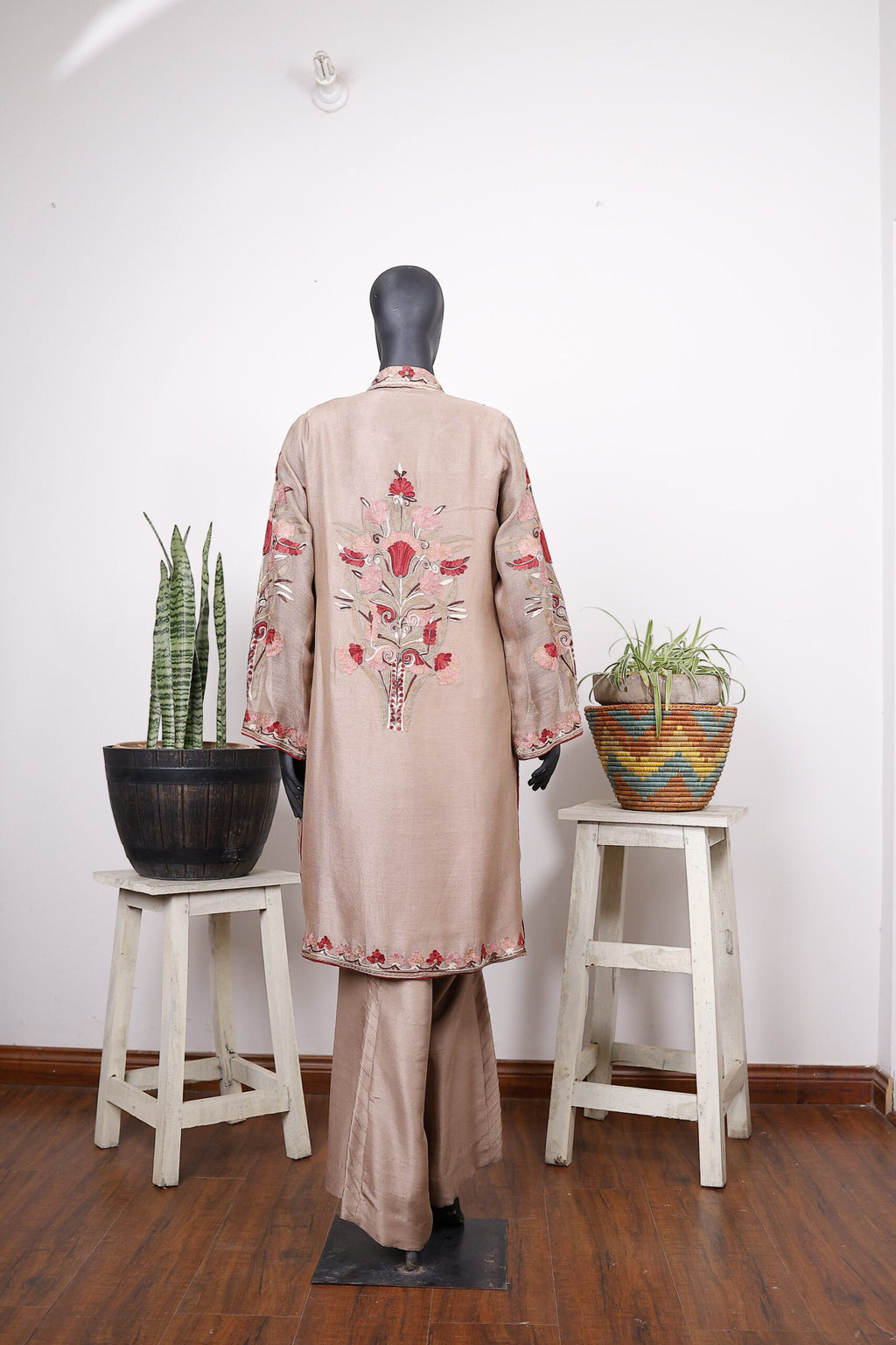 Beige Embroided Gown Outfit