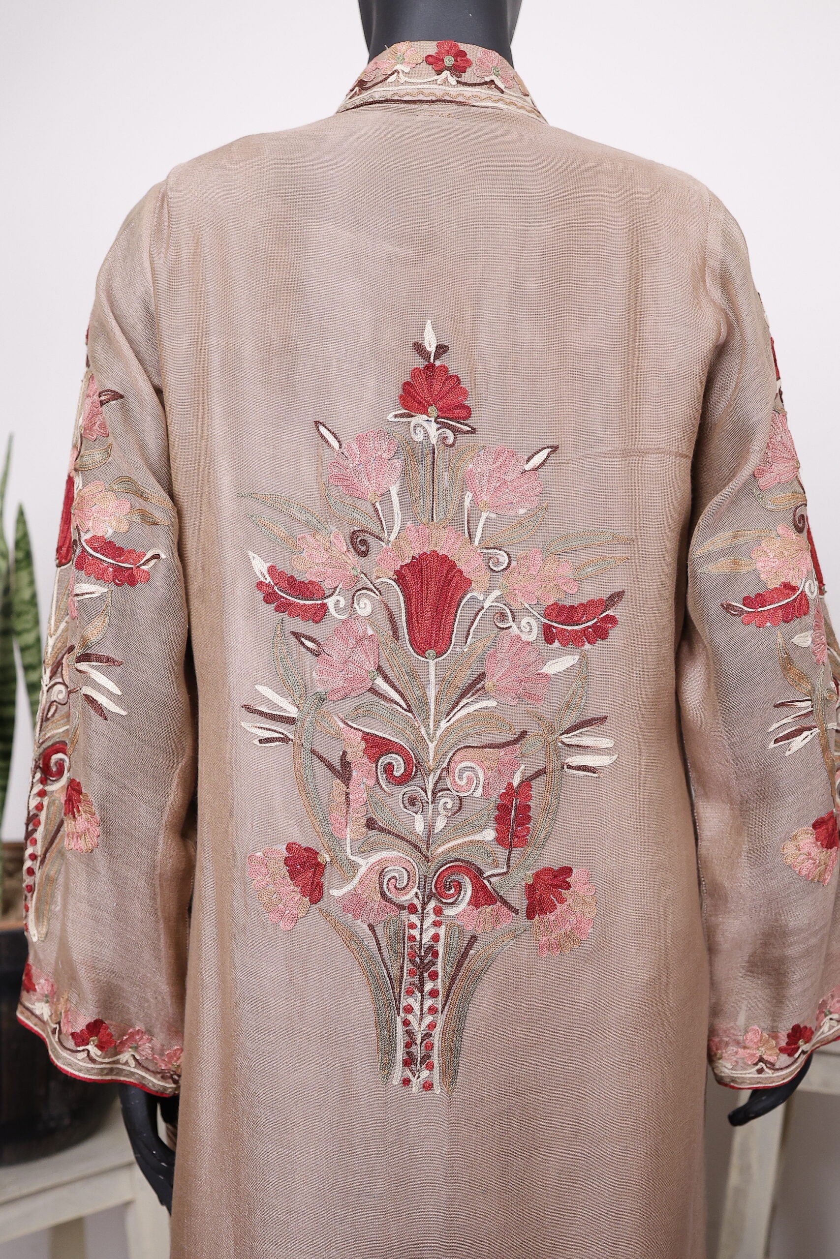 Beige Embroided Gown Outfit