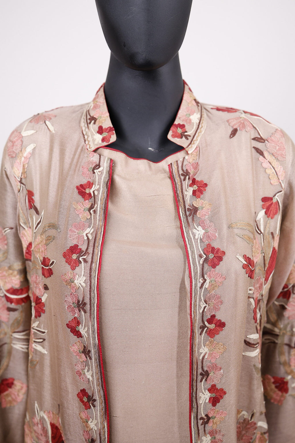 Beige Embroided Gown Outfit