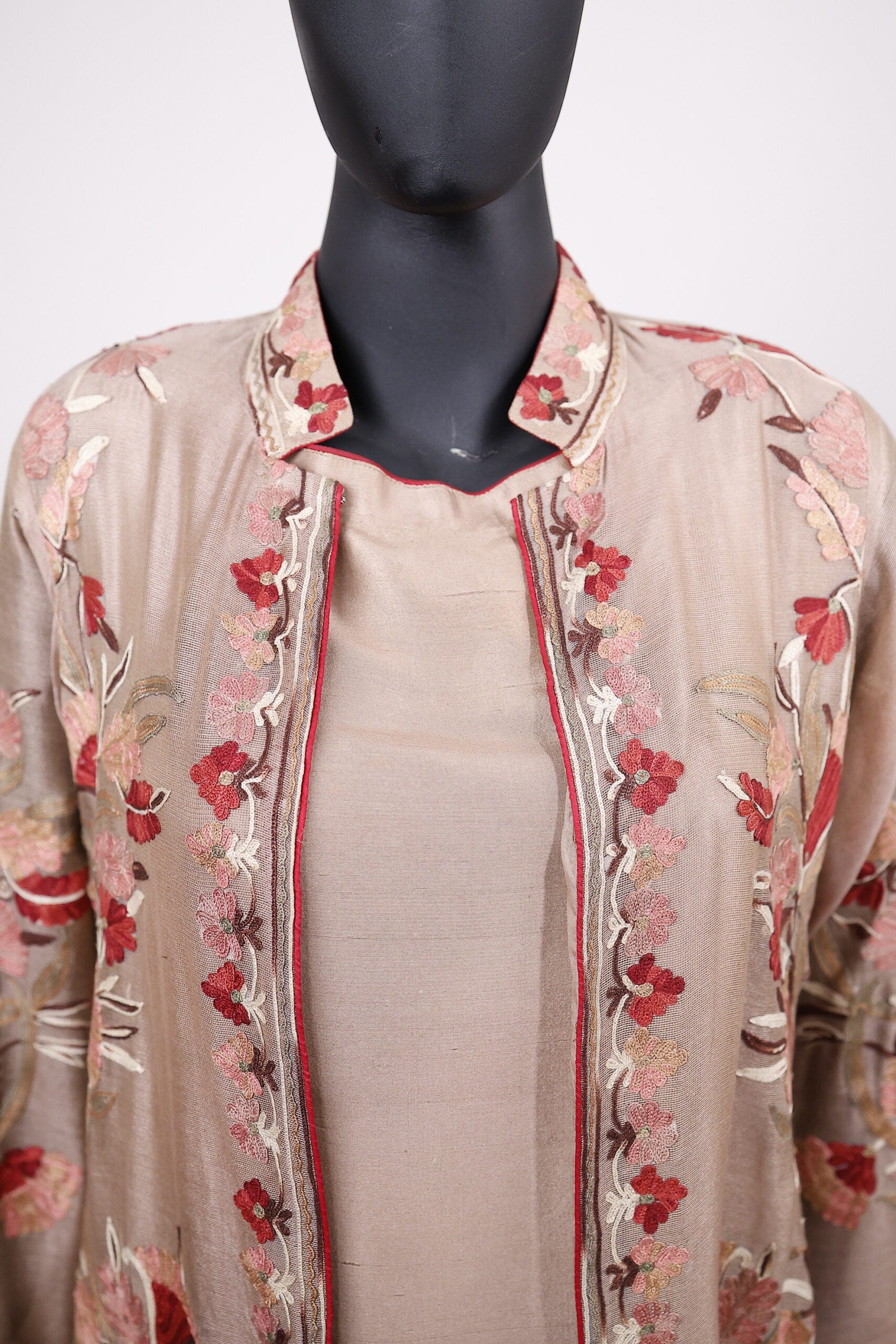 Beige Embroided Gown Outfit