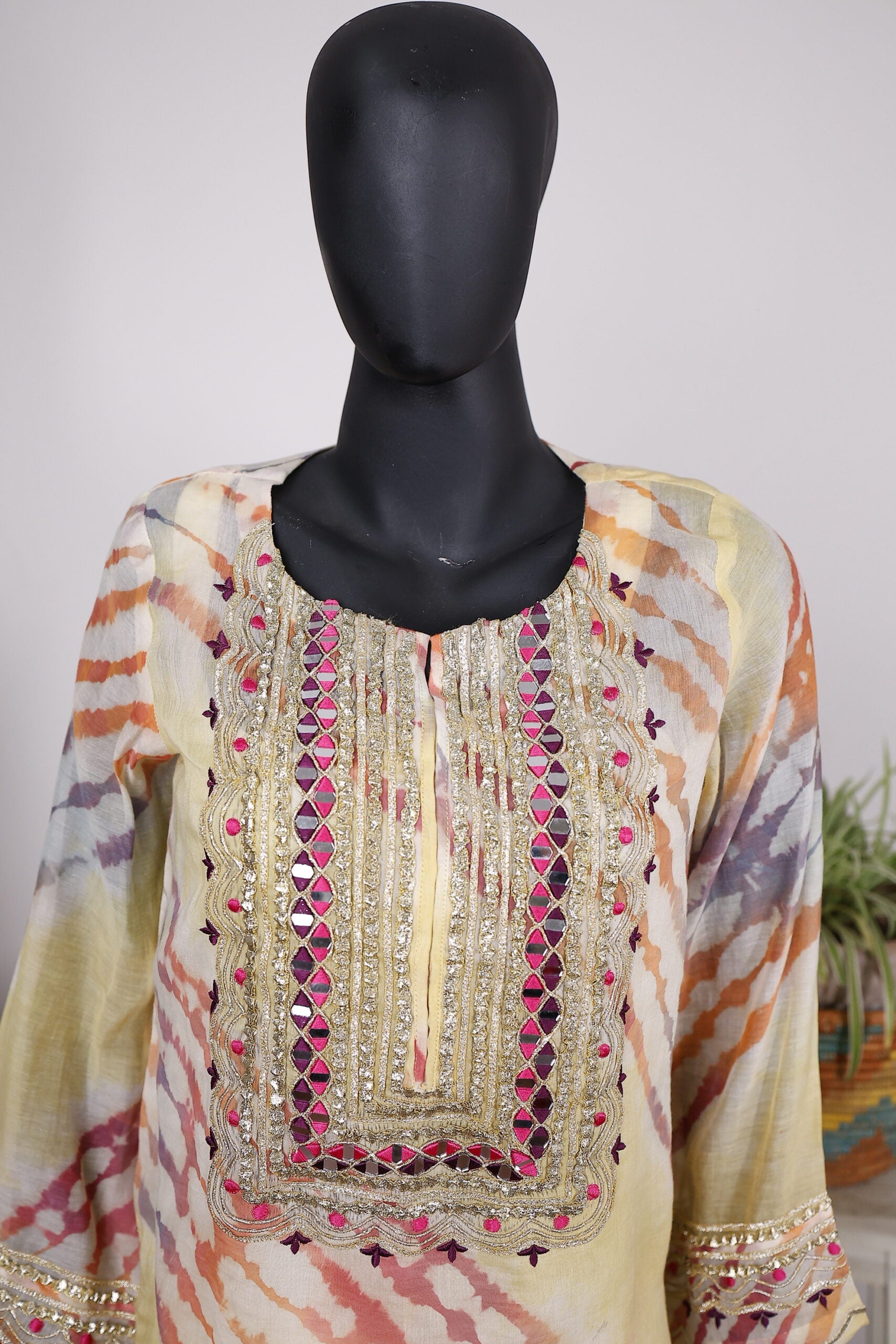 Tie & Dye Shirt with gota work