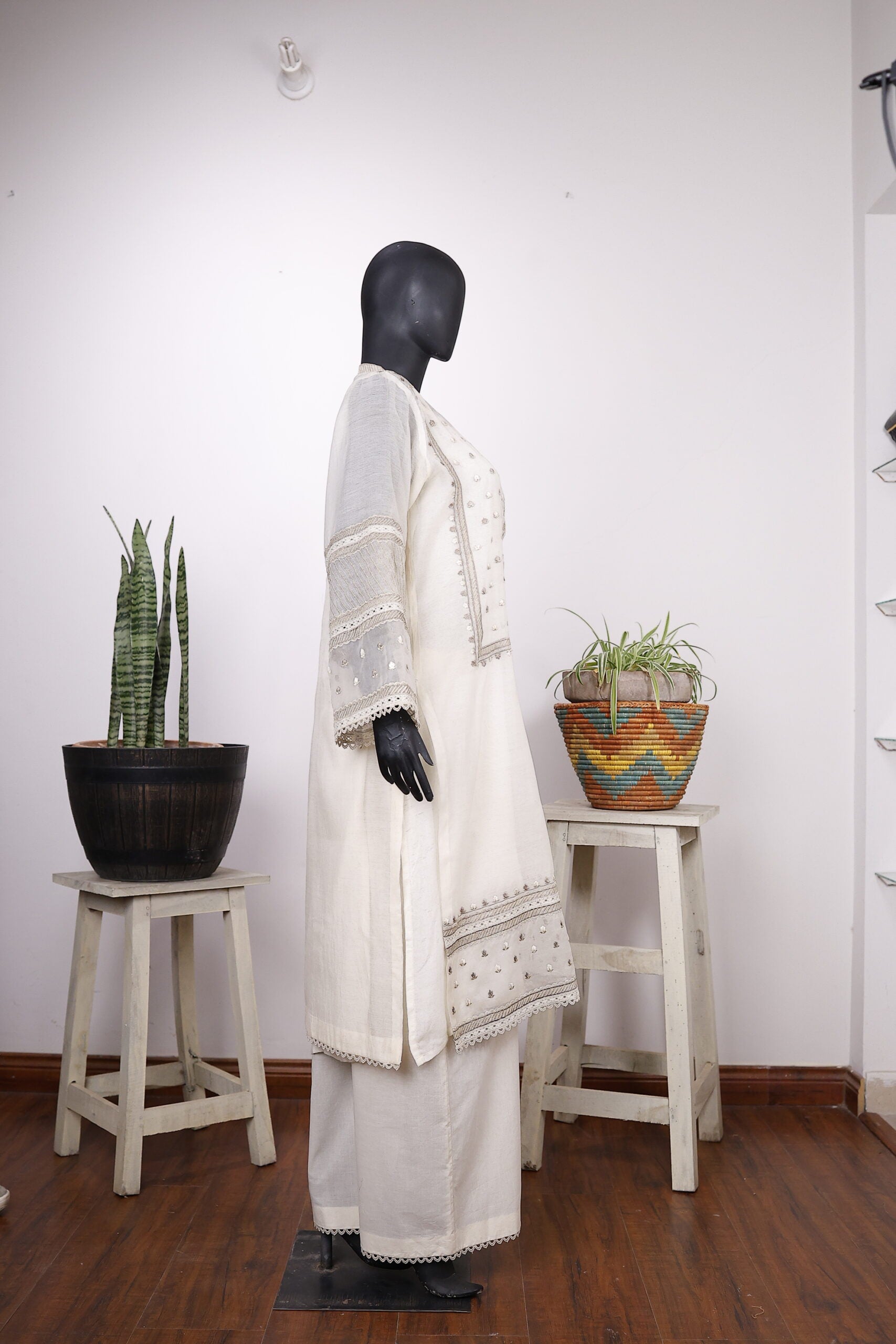 Off-White Embroidered Outfit