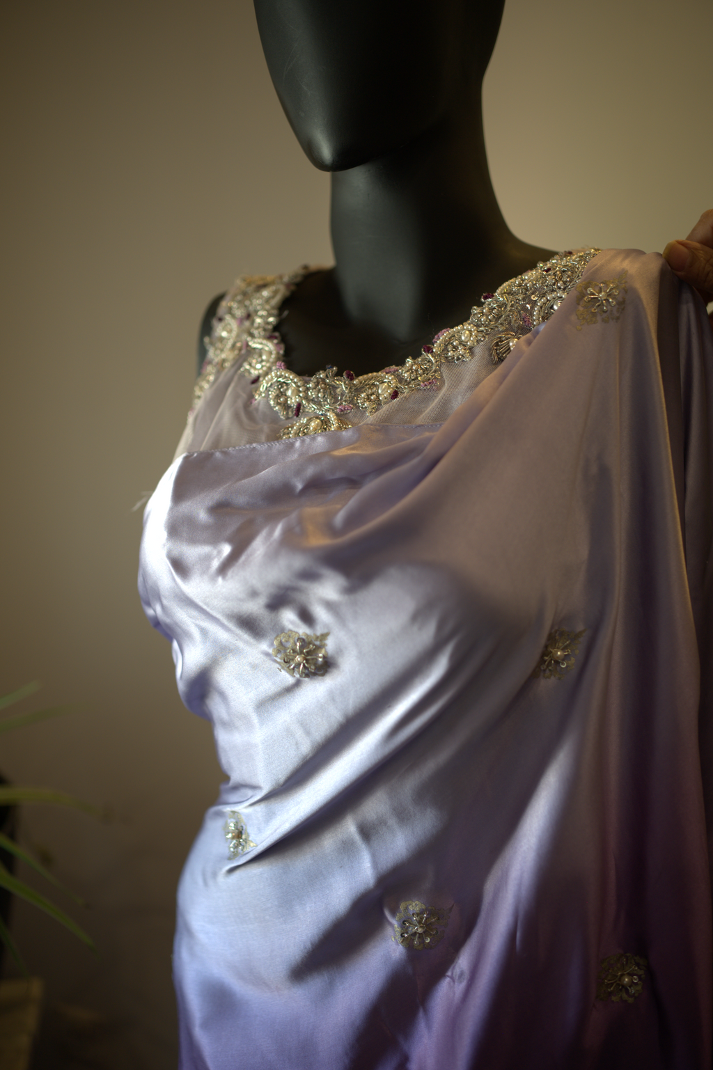 Noor-e-Lilac: Ombre Pure Charmeuse Elegance