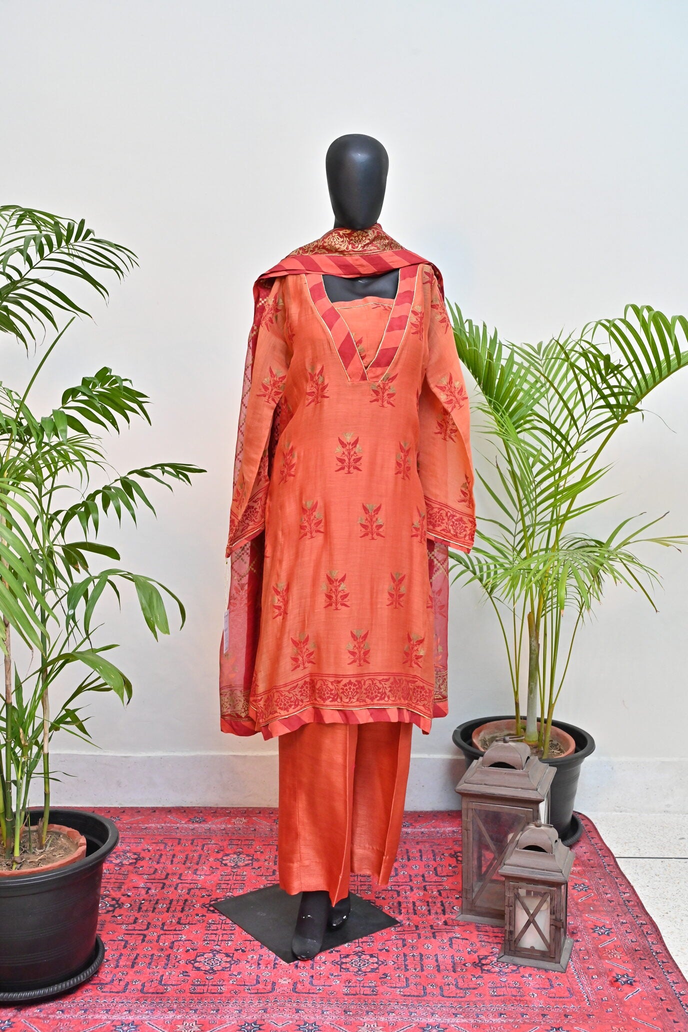 Coral & Maroon Outfit