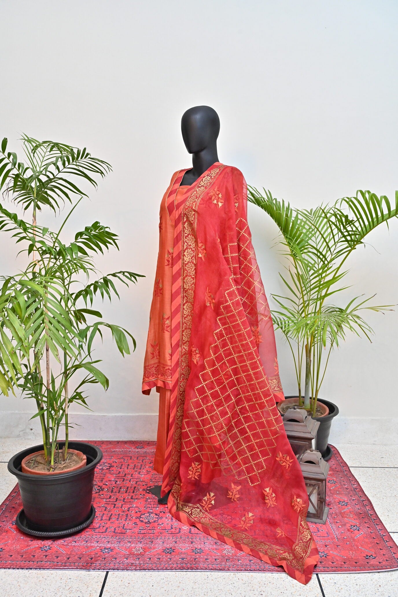 Coral & Maroon Outfit