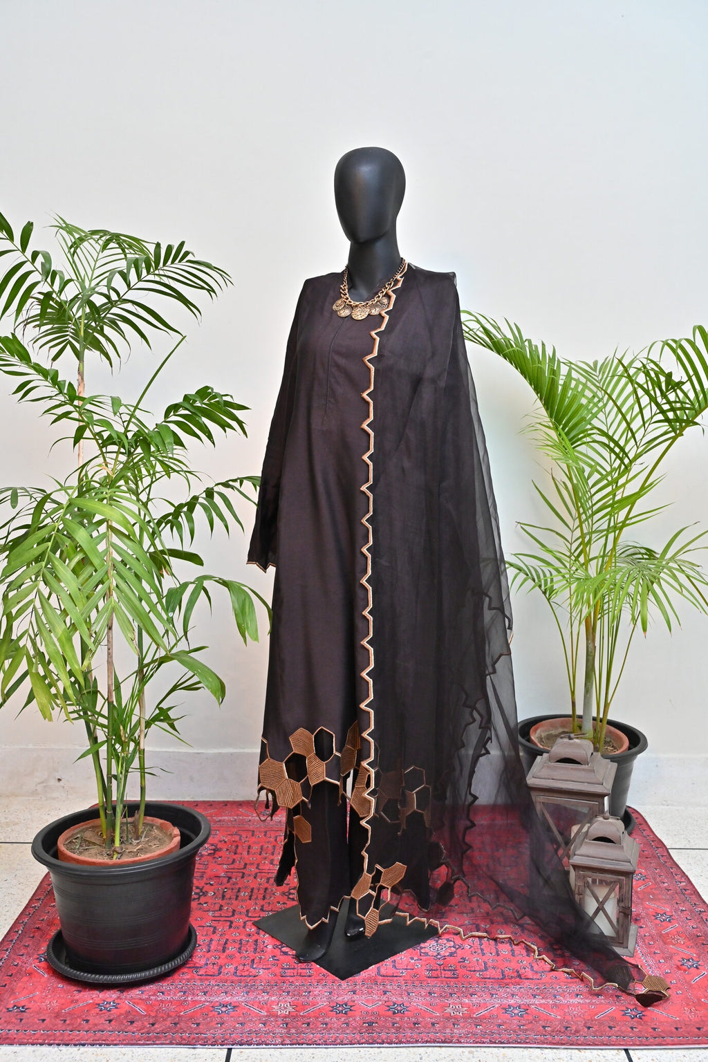 Dark-Brown and Gold Outfit