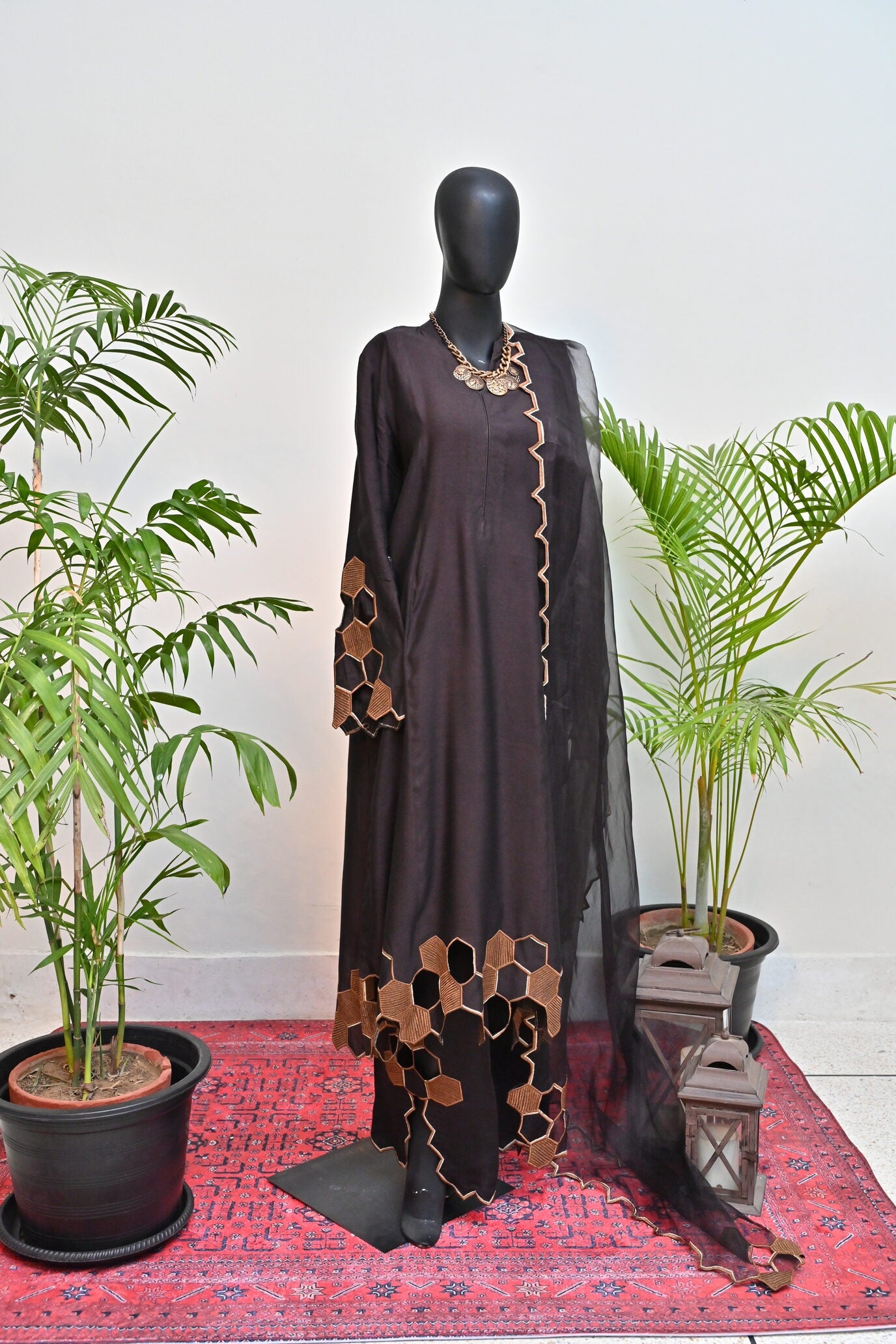 Dark-Brown and Gold Outfit