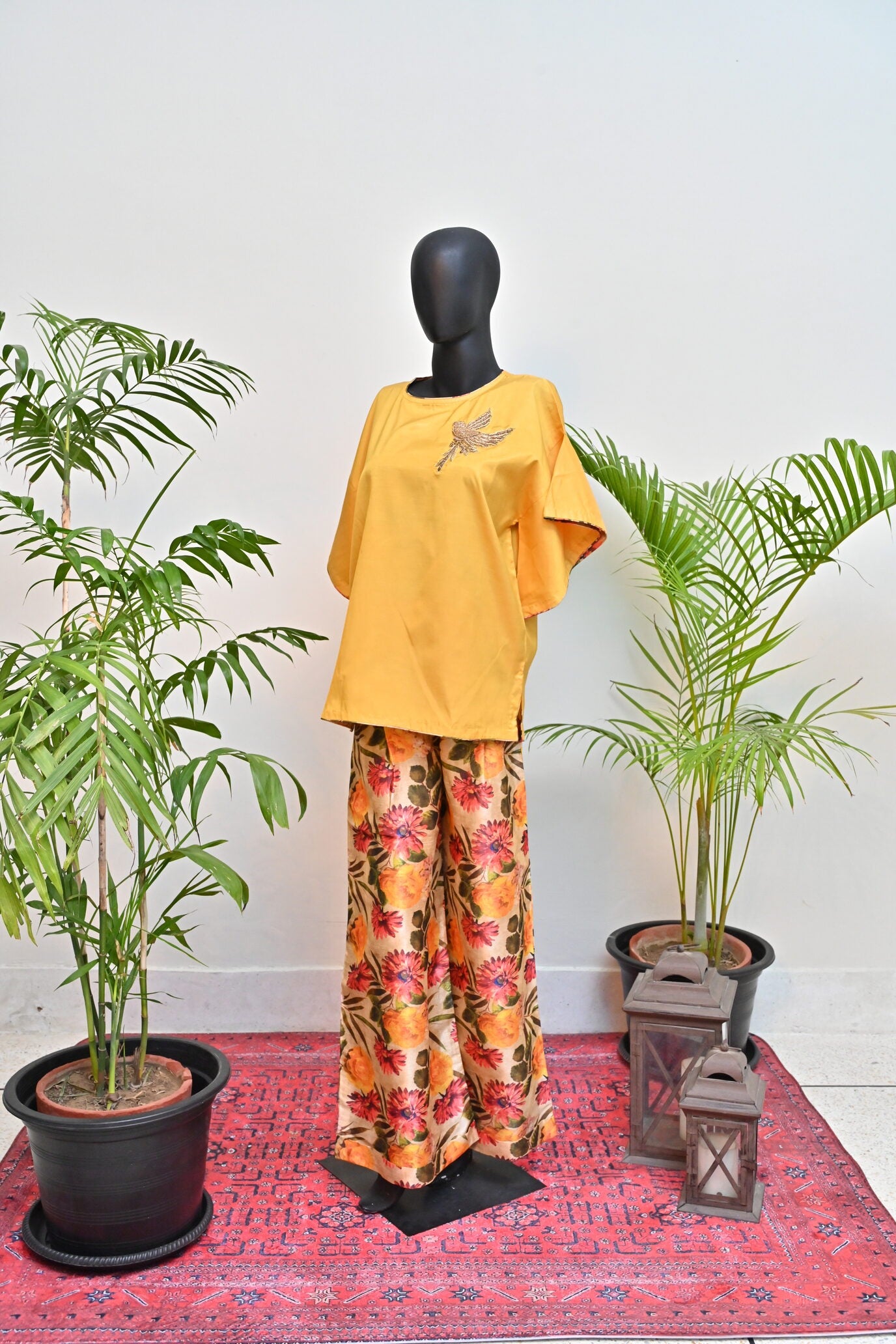 Mustard Floral Suit