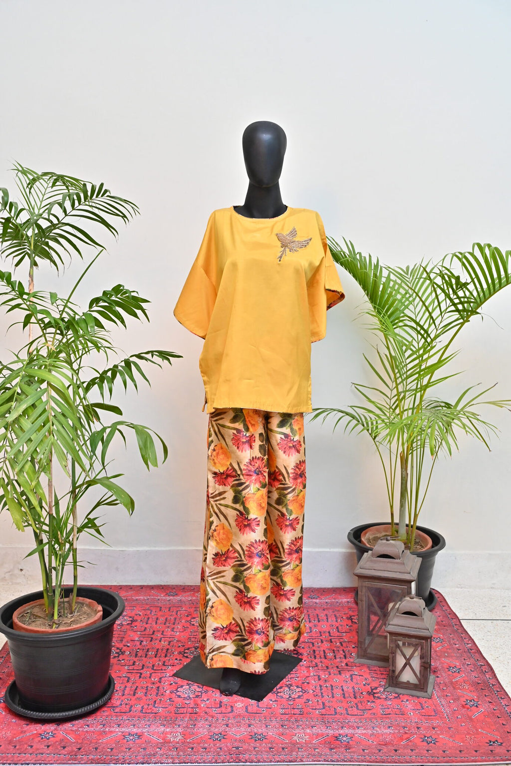 Mustard Floral Suit