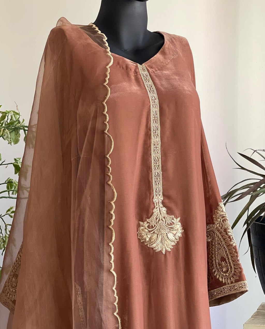 Tea Pink Velvet Outfit