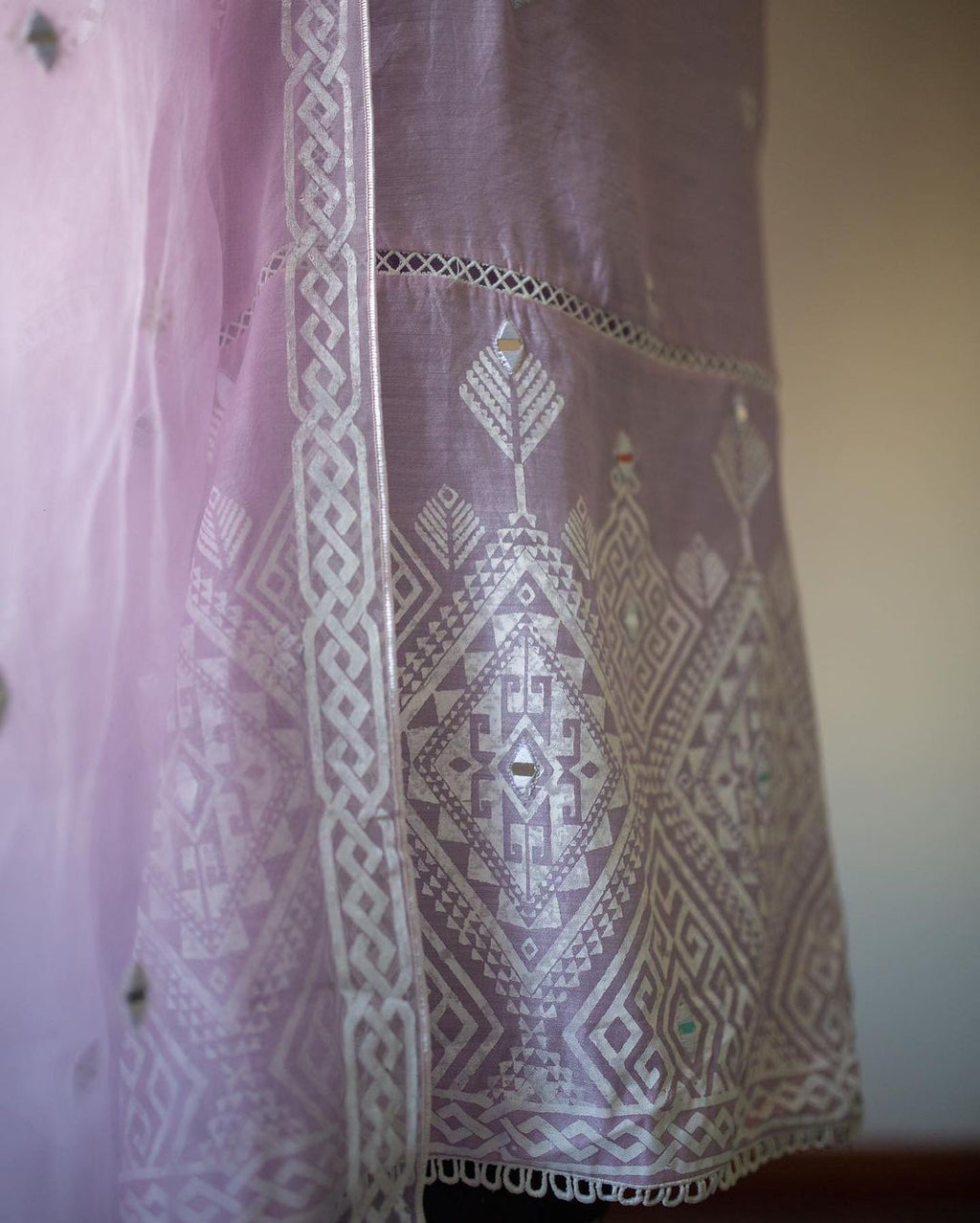 Lavender Three-Piece Embroidered Suit